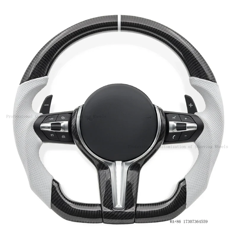 White leather sports steering wheel for BMW F10 F11 F20 F21 F22 F25 F30 F31 F32 F33 F34 F36 F01 F06 F07 F12 F13 M3 M5 auto parts