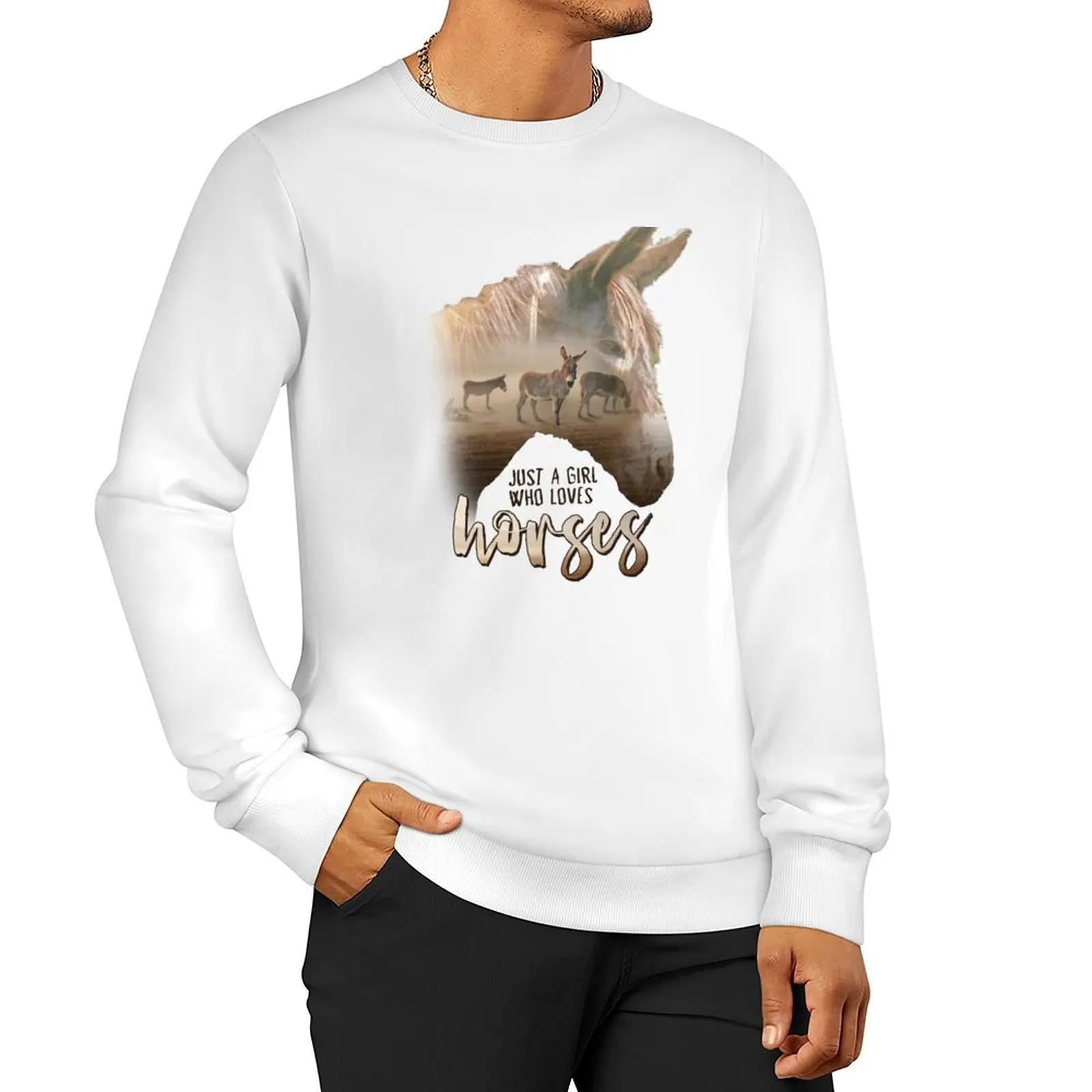 

Donkey Just A Girl That Loves Horses Parody Sweatshirt graphic t shirts men fashion men anime clothing men's sweatshirts