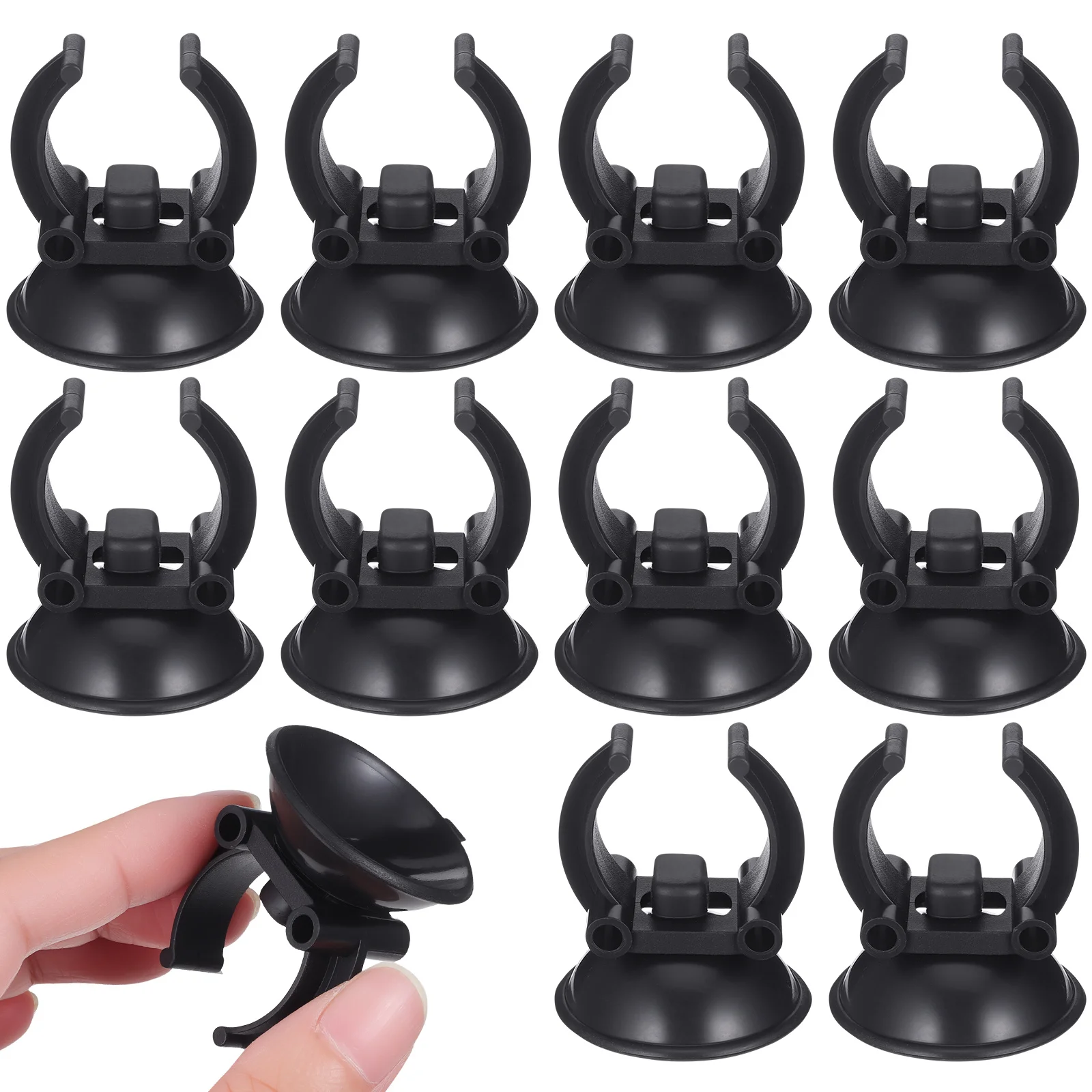 

10pcs Heating Rod Suction Cup For Aquarium Airline Tube Holder Black Detachable Strong Mount Stand Fish Tank Accessory