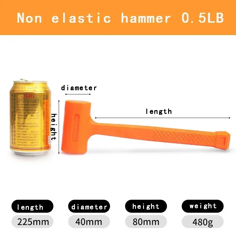 New Type Multifunctional Mallet 0.5-4LB Tool Hammer Orange Soft Elasticity Rubber Flooring No Unicast Install Hammer Wood Tool