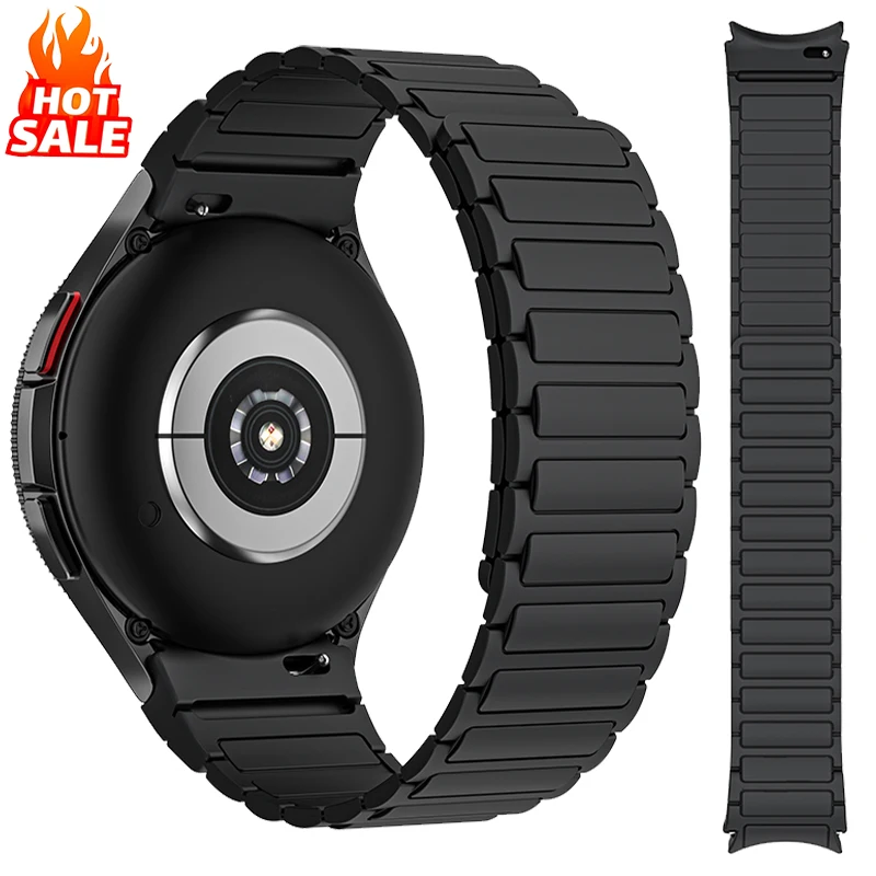 

No Gaps Magnetic Band for Samsung Galaxy Watch 7 FE 6 5 4 40/44mm 5Pro 45mm Silicone Strap for Galaxy 6 Classic 43/47mm Bracelet