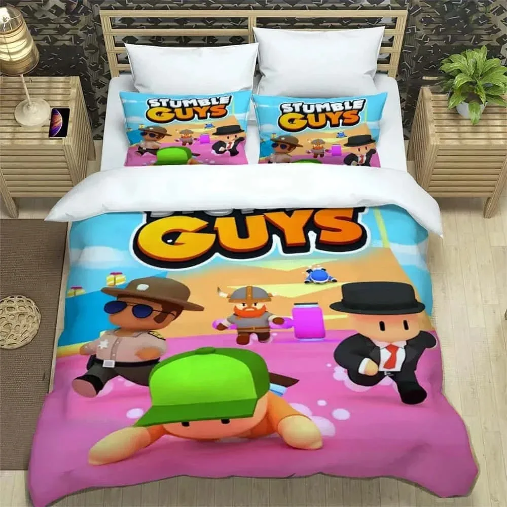 

3D Game Cartoon Stumble-guys Bedding Sets exquisite bed supplies set duvet cover comforter set Luxury Birthday Gift Home Textile