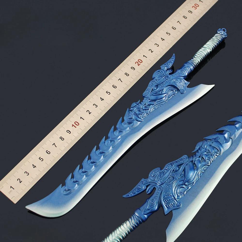Ne Zha 2 Chinese Anime Randapparatuur Ao Guang Wapen Draak Tanden Blade Volledig Metalen Ambachtelijke Model Collectible Bureau Ornamenten Jongen Speelgoed