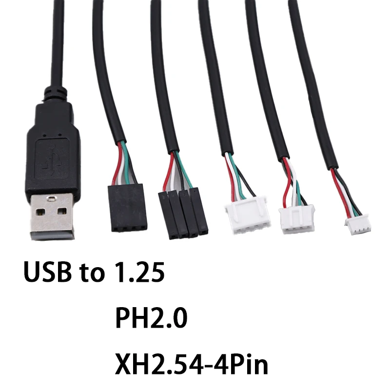 USB Male Female Terminal Data Line To Head JST 1.25/ZH1.5/PH2.0/XH2.54-4Pin Adapter Extension Touch Screen Cord
