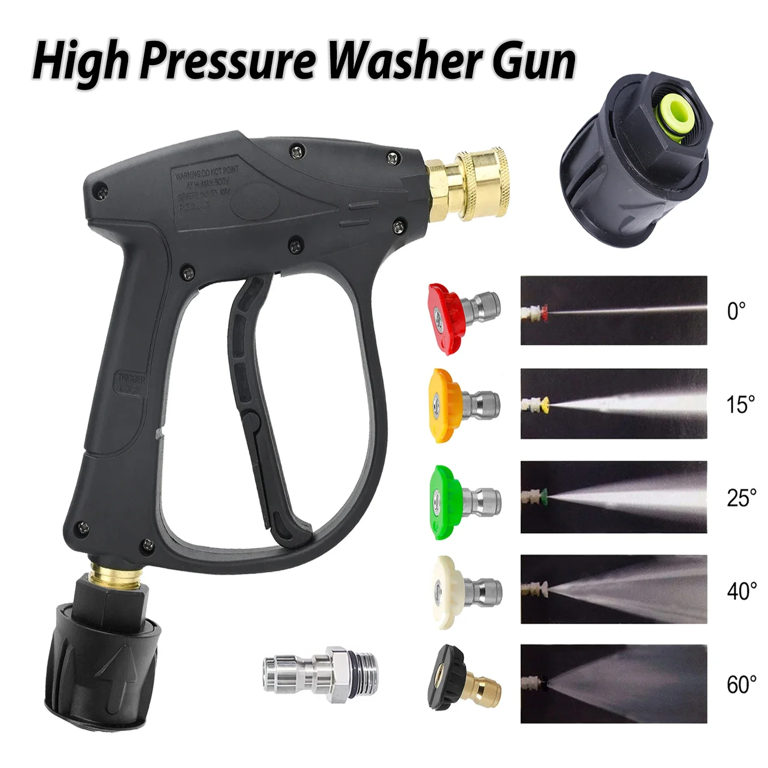 

Пистолет-распылитель высокого давления, 5 насадок для мыла, быстроразъемное соединение 14 мм M22/1/4 дюйма, для Karcher Nilfisk, пенная мойка для автомойки, мойка высокого давления