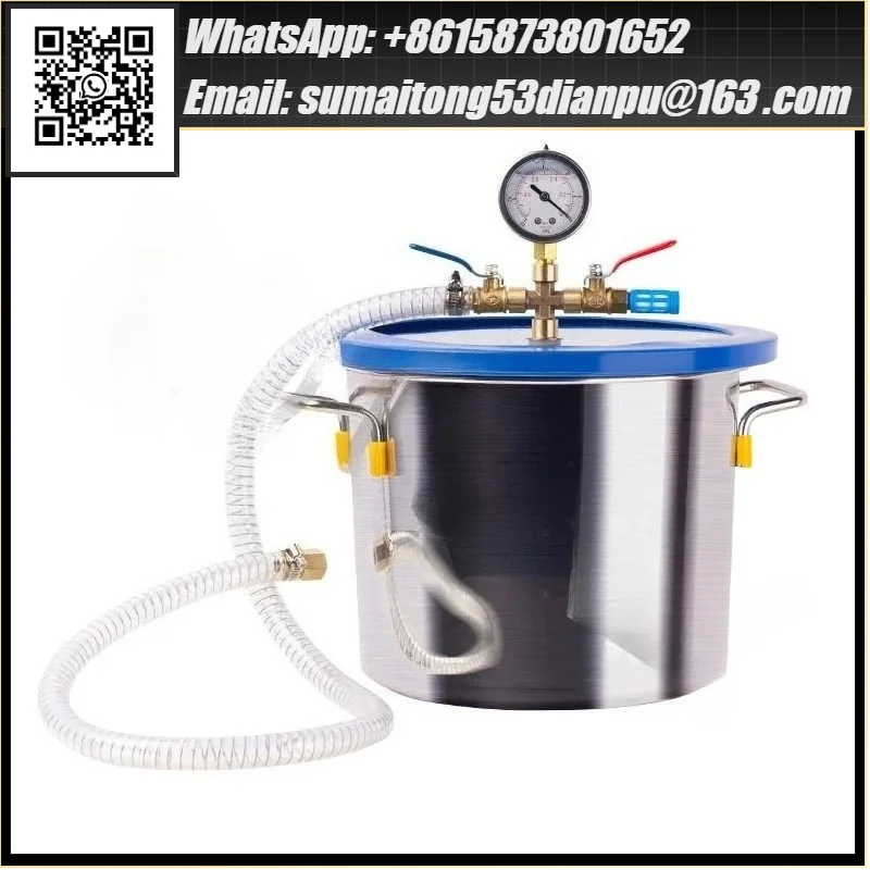 9 Gallon 35L Stainless Steel Vacuum Degassing Chamber Vacuum Defoaming Barrel For Silicone Resin AB Adhesive 36x36CM