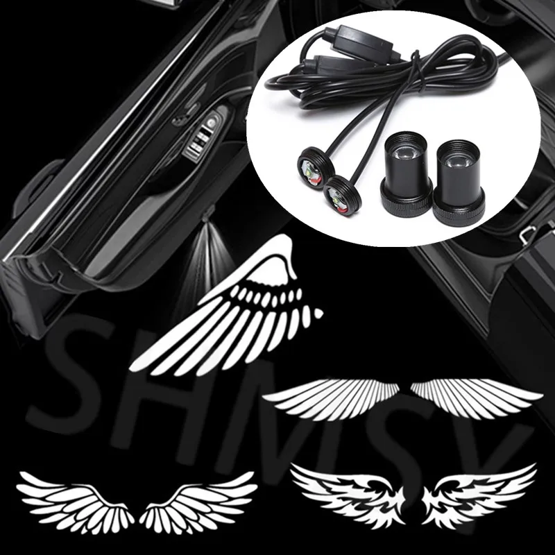 2x LED Autotür Willkommen lichter Engels flügel Projektor Geist Schatten Höflichkeit lampe für BMW VW Audi Kia Ford Chevrolet Mazda Hyundai