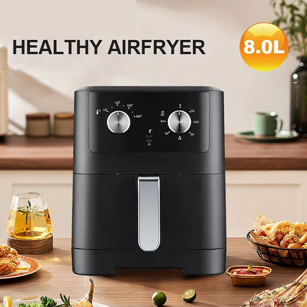

Multifunction Air Fryer 2000W Large Air Fryer Simple Knob Operation, Fast Crispy Results Cooking for Healthy & Crispy Fries