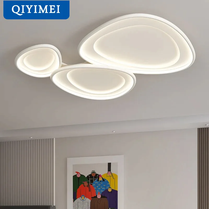 Imagem -03 - Qiyi-led Lustres para Sala de Estar Iluminação Interior Luminária Lâmpadas Lustre de Cozinha Lâmpada Cromada Branca Home Decor