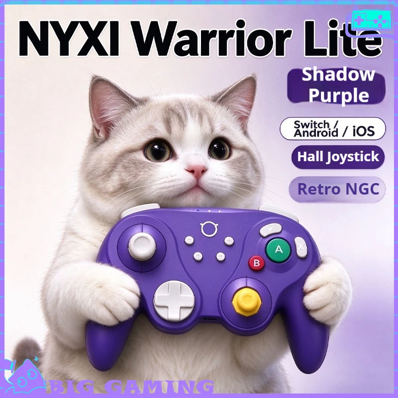 NYXI Warrior Wireless Bluetooth Game Controller,NGC Retro Style Gamepad for Switch 2/Switch OLED/PC/Wii,Hall Joystick Game Gifts