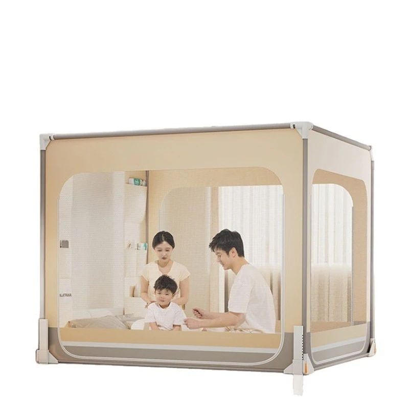 

2025 new anti-drop mosquito net household bedroom baby child anti-drop bed full bottom cover yurt bed fence pattern net