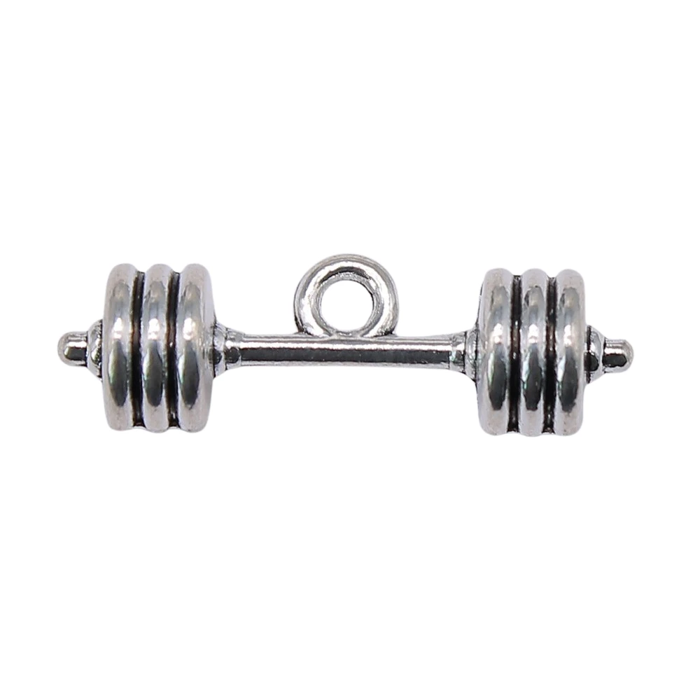 WYSIWYG 3pcs 25x7x7mm Dumbbell Barbell Weight Gym Charm Charms For Jewelry Making Barbell Charms Charm Barbell