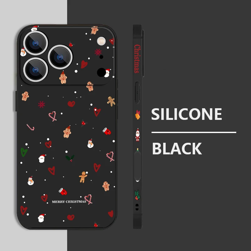 لطيف البسيطة الكرتون عيد الميلاد الحبل القضية آيفون 17 برو ماكس غطاء آيفون 16 برو ماكس فوندا آيفون 13 15 14 12 11 16E الهواء