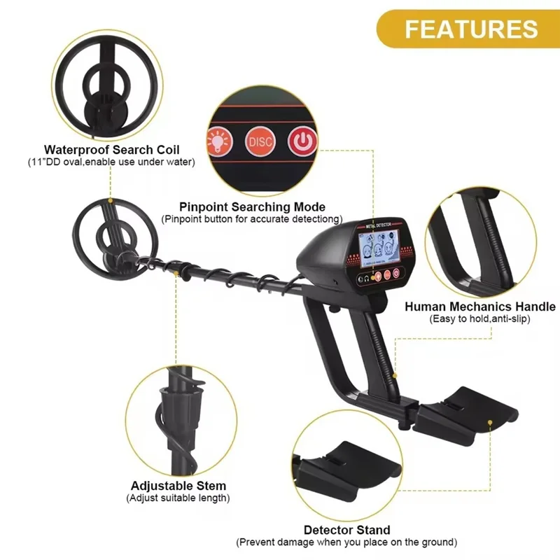 

SOFT-High Sensitivity Beach Treasure Finder Handheld Underground Metal Detector For Children High Precision Gold Detector