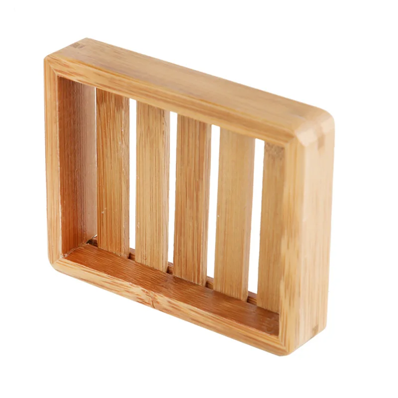 Creative bamboo soap box Simple wooden  soap dish Essential oil soap rack Drain soap holder