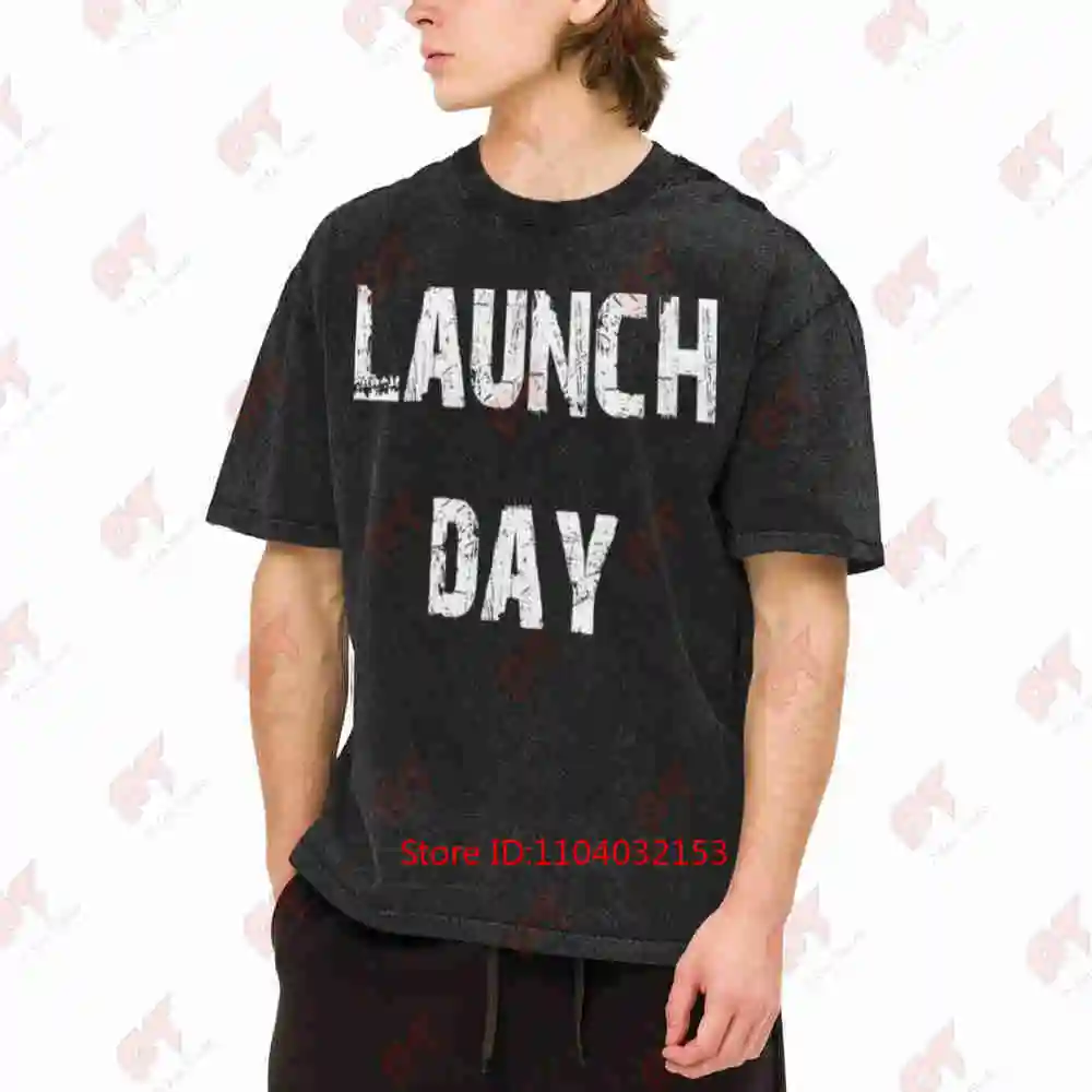 Rocket Ship Tech Space Vintage Washed Tee Pure Cotton T-Shirt