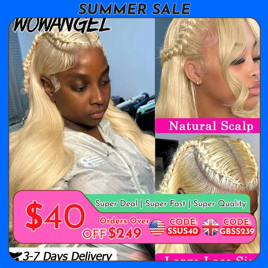 

Wow Angel 250% #613 HD Lace Front Wigs 13x6 Blonde Body Wave Wig 13x4 HD Lace Frontal Human Hair Wigs Melt skins Natural Scalp