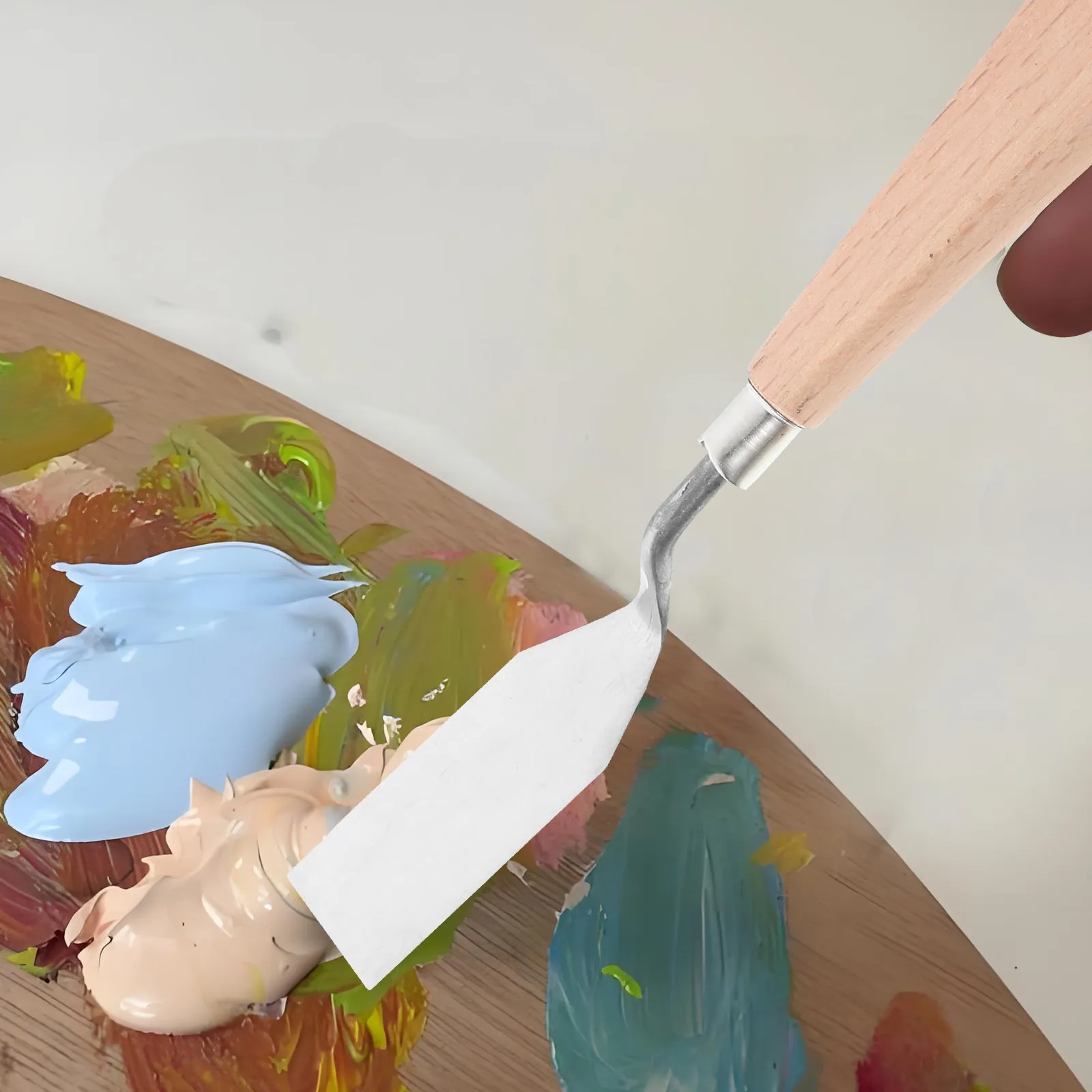 

4pcs Oil Painting Scraper Stainless Steel Smooth Edge Paint Spatula For Color Mixing Pigment Tool Artists Art Supplies