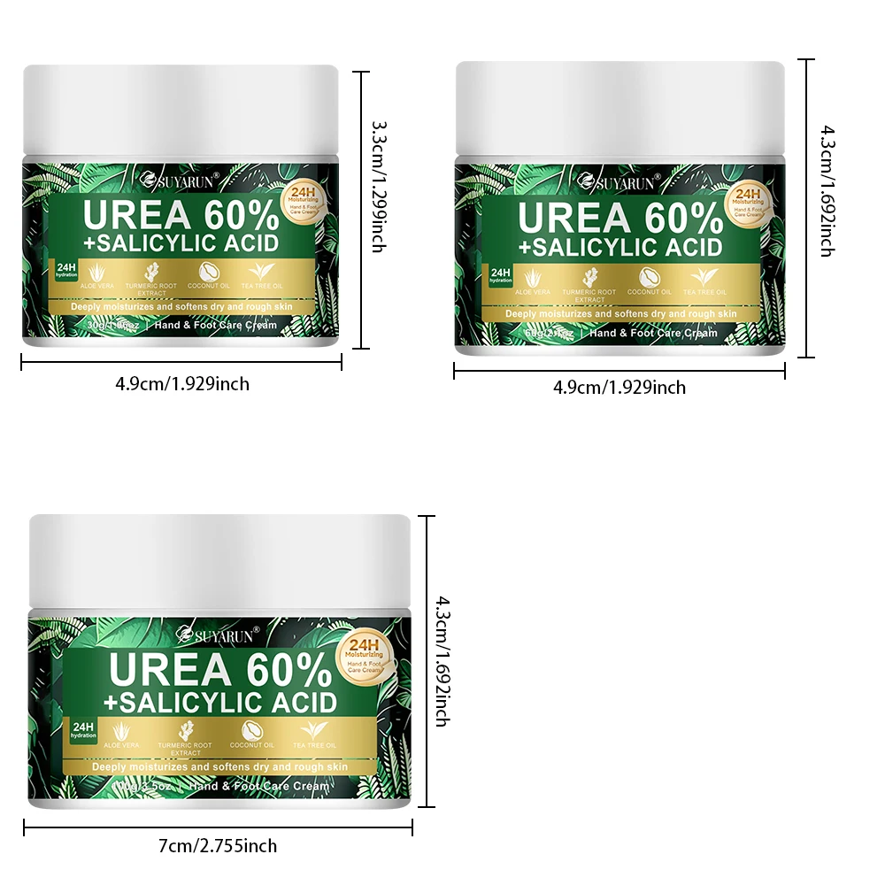 SUYARUN 60% Urea Foot Care Cream, suit for cracked heels and dry skin - deep moisturizing treatment, exfoliation, no blind spots view 4