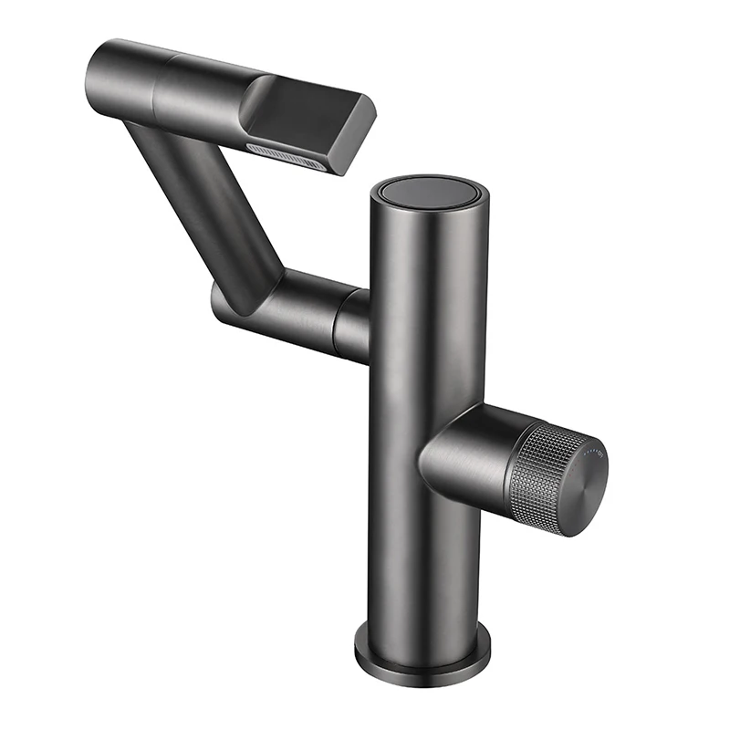 

LED digital bathroom basin faucet: 360 ° rotating design, hot and cold mixed water+multifunctional sink spray gun