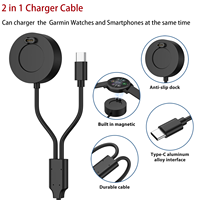2 in 1 Type C Plug With Charger Cable For Garmin fenix 7 6 5X Plus/Venu 2 sq 2 3s Charging Dock For Vivoactive 4/Forerunner 945