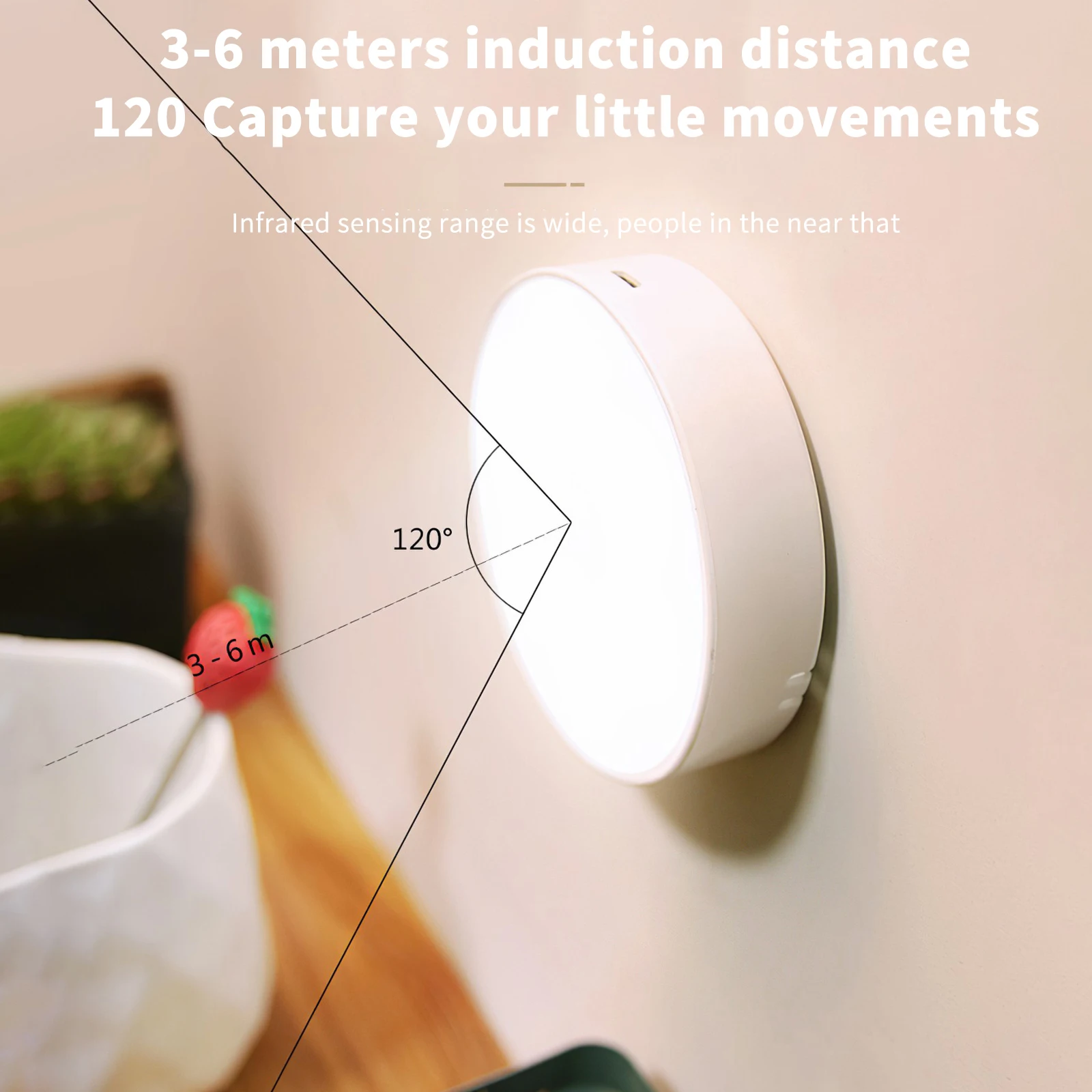 Luzes noturnas LED com sensor de movimento USB, ímã, lâmpada, luz de emergência para armário, armário, armário, armário, lâmpadas de indução corporal