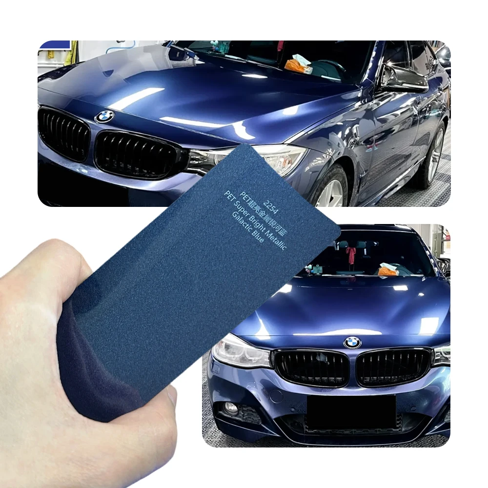 High Shine Mirror Metallic Galaxy Blue Full Car Wrap Self Adhesive Bubble Free Anti Fade Wear Resistant Auto Styling Film