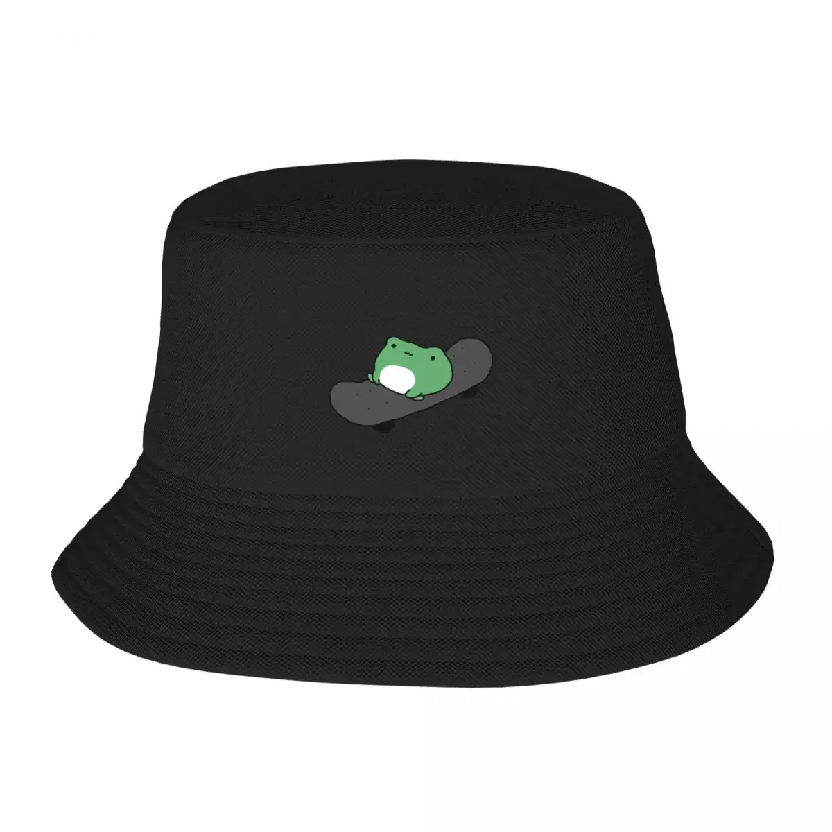 Frog on skateboard Bucket Hat summer hat Beach Bag Hat Man For The Sun Caps Male Women's