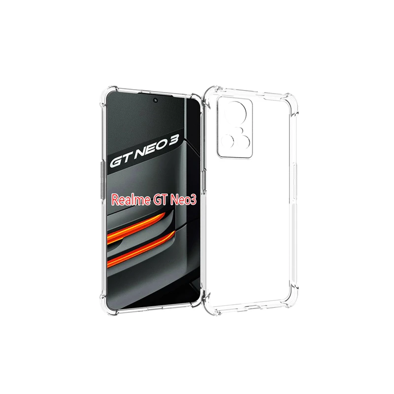 For Realme GT Neo3 mobile phone case transparent all-inclusive TPU four-corner anti-fall silicone protective cover soft