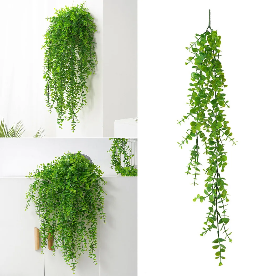 70cm Artificial Hanging Plants Simulated Indoor House Plant Eucalyptus Rattan Wall Hanging Fake Plant Vine Home Garden Decor