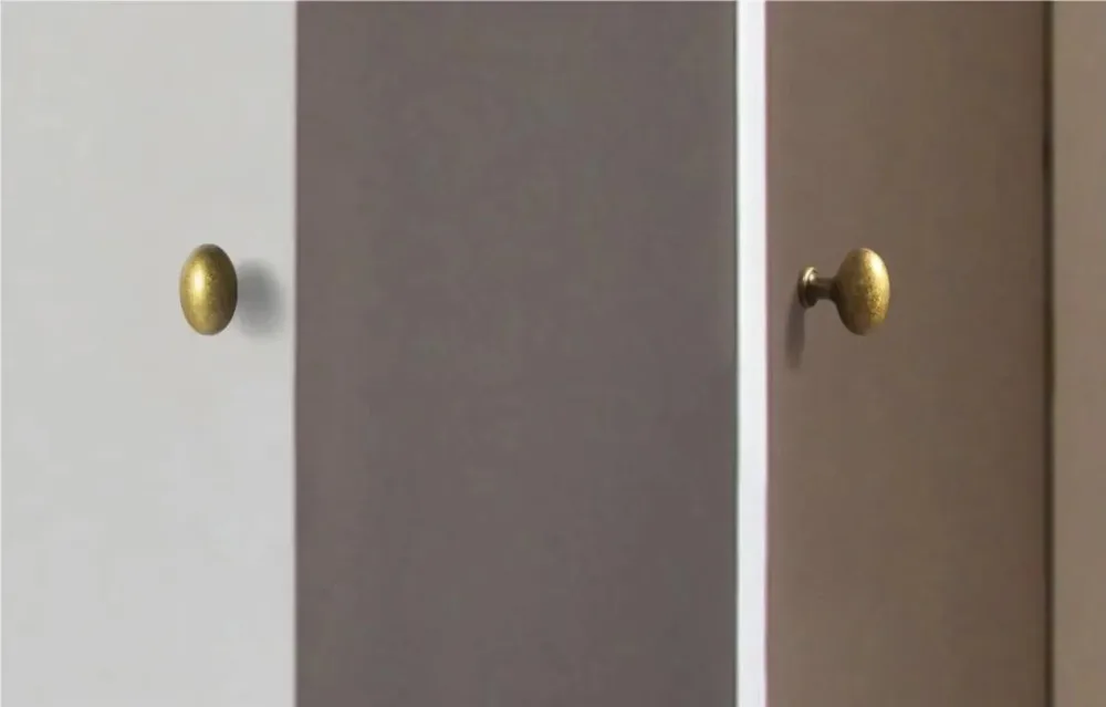 Goo-Ki Low Profile Antique Brass Cabinet Pulls Double Hole Centers(11.4''/12.6'') Zinc Alloy Handle for Drawer Cupboard Wardrobe