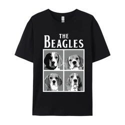 Cute Beagle Dog T-shirt The Beagles Animal Lover T-shrit Men's Cotton T-shirt Birthday Short Sleeve 2024 Fashionable Top Tees