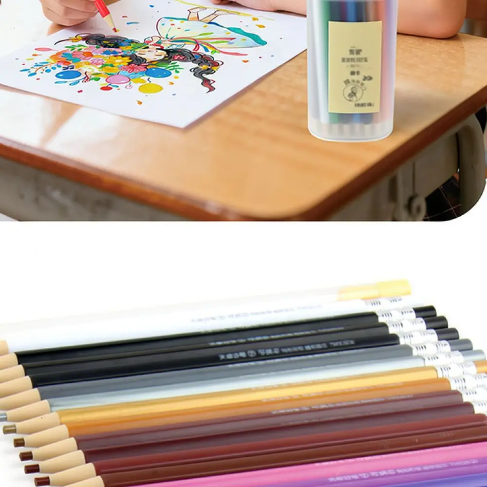Tianzhuo Colored Mechanical Pencil Set Replaceable Refills Oil Based Drawing Pens Non Sharpening Hexagonal Body Art Sketching