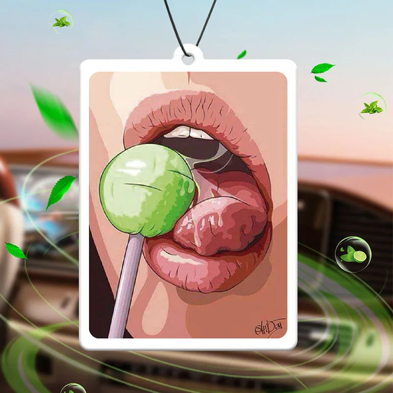Perfume para Auto Red Lip Lollipop Hilton (Aroma de Hotel) Neutral y Ambientador No Tóxico |     Aceites Esenciales Naturales y Tabletas Aromáticas (Noroili/Pomelo/Cedro) |     Tipo colgante y de doble propósito con clip de ventilación |     Fragancia Dur