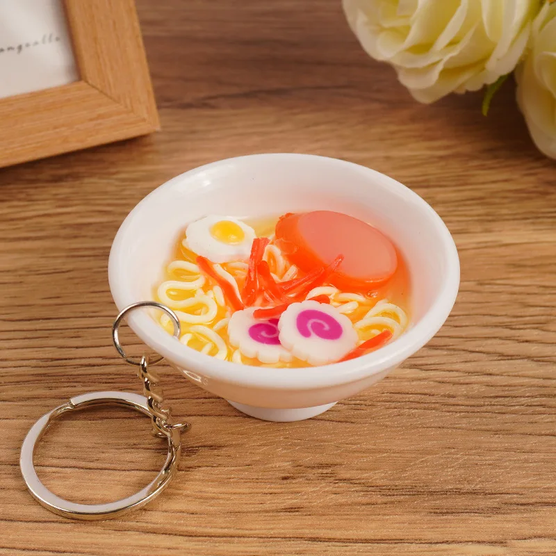 LLavero de ramen japonés sushi udon bowl, colgante de bolsa, regalo, juguetes de Casa de juegos para niños