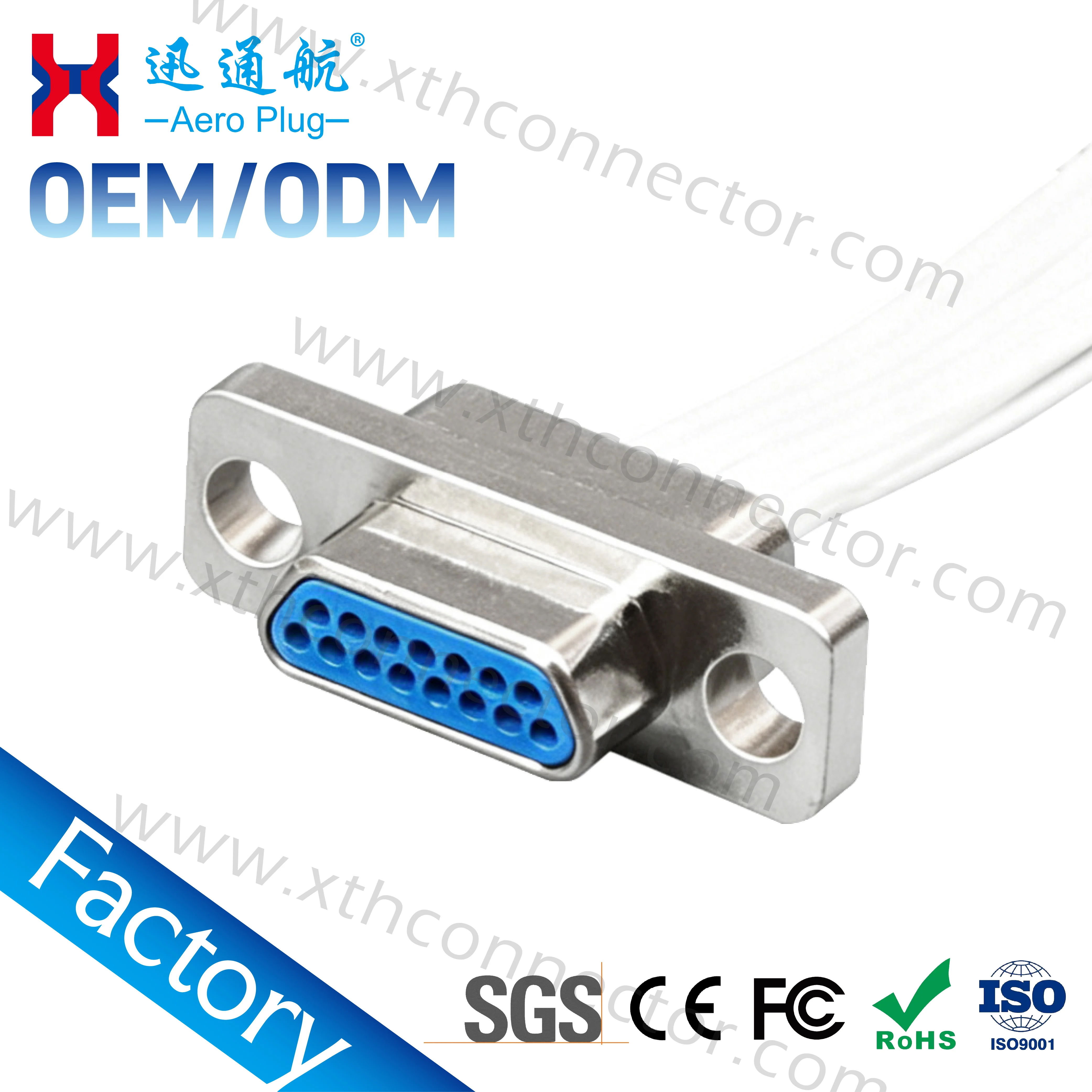 J30J-15TJL/ZKP 15 Pin Micro D Sub Connector Crimp Contact High Density PCB Military Standard