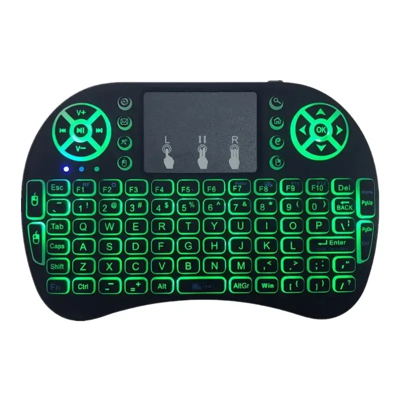 I8 Backlit Mini Wireless Keyboard English 2.4G Air Mouse Remote Touchpad for Android TV Box PC X96 H96 Max 7 Color