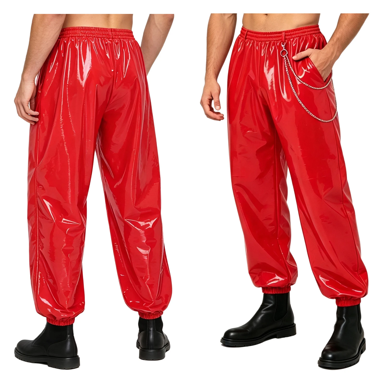 Pantalones Jogger de Cuero PU  - Jogger Sweatpants Men reseña y precio