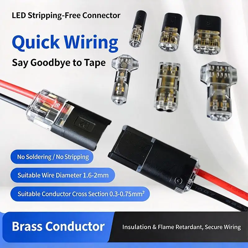 Electric Wire Connector No Strip Quick Dual Line Cable Interconnection Detachable Automotive Terminal Plug Supply For Daily Use