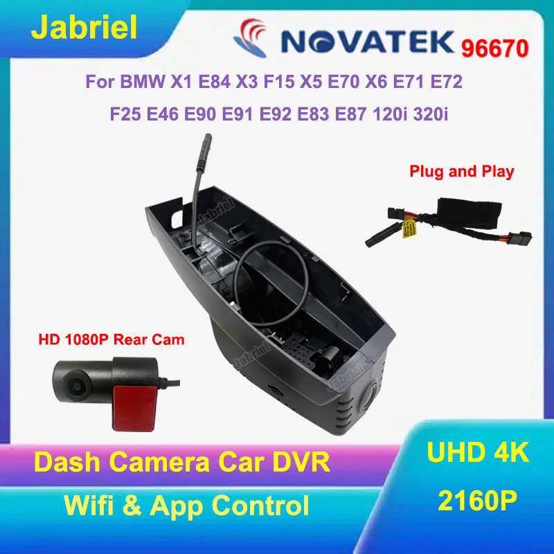 

UHD 4K Car DVR for BMW 1 3 5 7 Series E81 E82 E87 E88 E90 E91 E92 E93 E60 E61 E65 E66 X1 E84 X5 E70 X6 E71 E72 Wifi Car Dash Cam