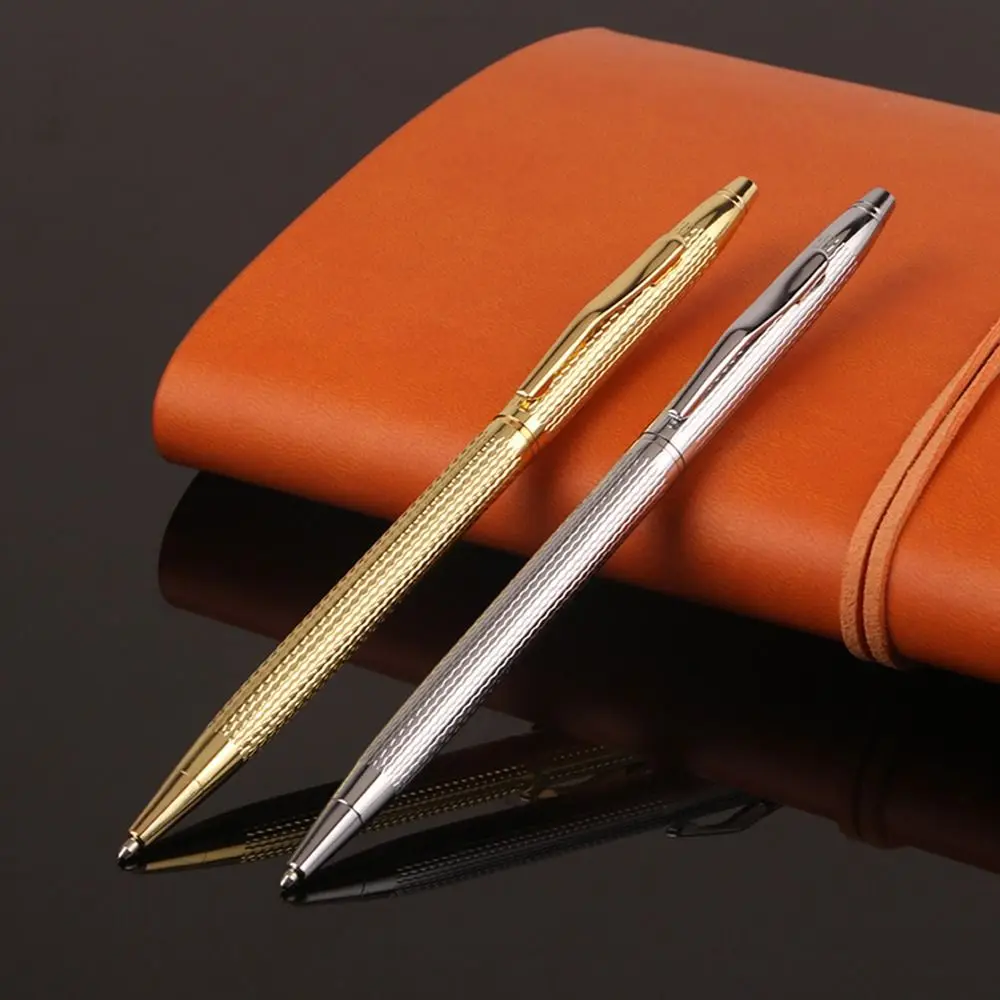 Light Luxury Metal Ballpoint Pen Brushed Wavy Pattern Twist Using Neutral Pen Gel Pen Students
