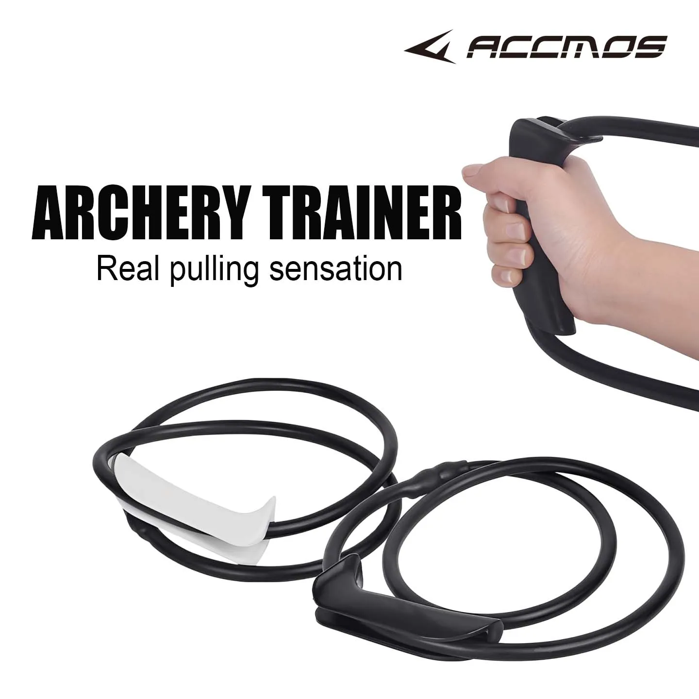 Ejercicio de postura de práctica de goma, entrenador de tiro con arco de fuerza de brazo, traje de entrenamiento de calentamiento para ejercicio de postura con extractor de ambas manos