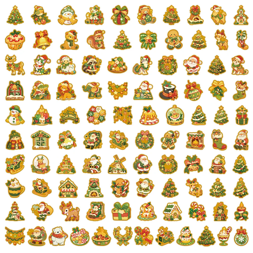 10/50/100/200 قطعة Kawaii الكرتون عيد الميلاد سانتا كلوز ملصقات الجمالية الاطفال DIY بها بنفسك محمول سجل القصاصات لطيف لاصقة تزيين الهدايا