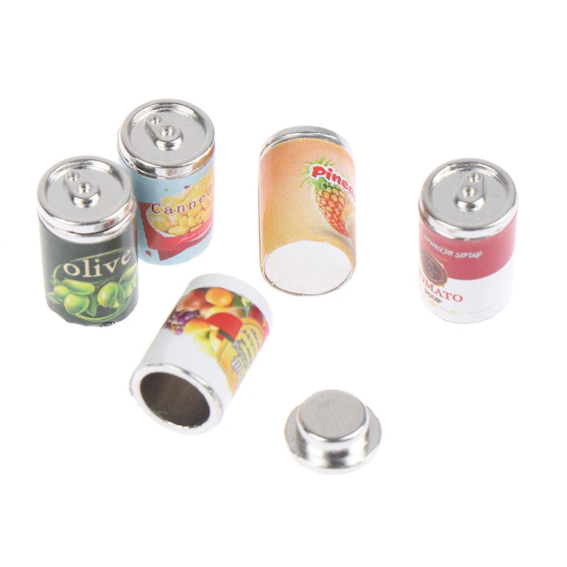 1/3/4/5/10Pcs Dollhouse Jam Fruit Can Miniature Toy Doll Food Kitchen Living Room Accessories Kids Gift Pretend Play Toys