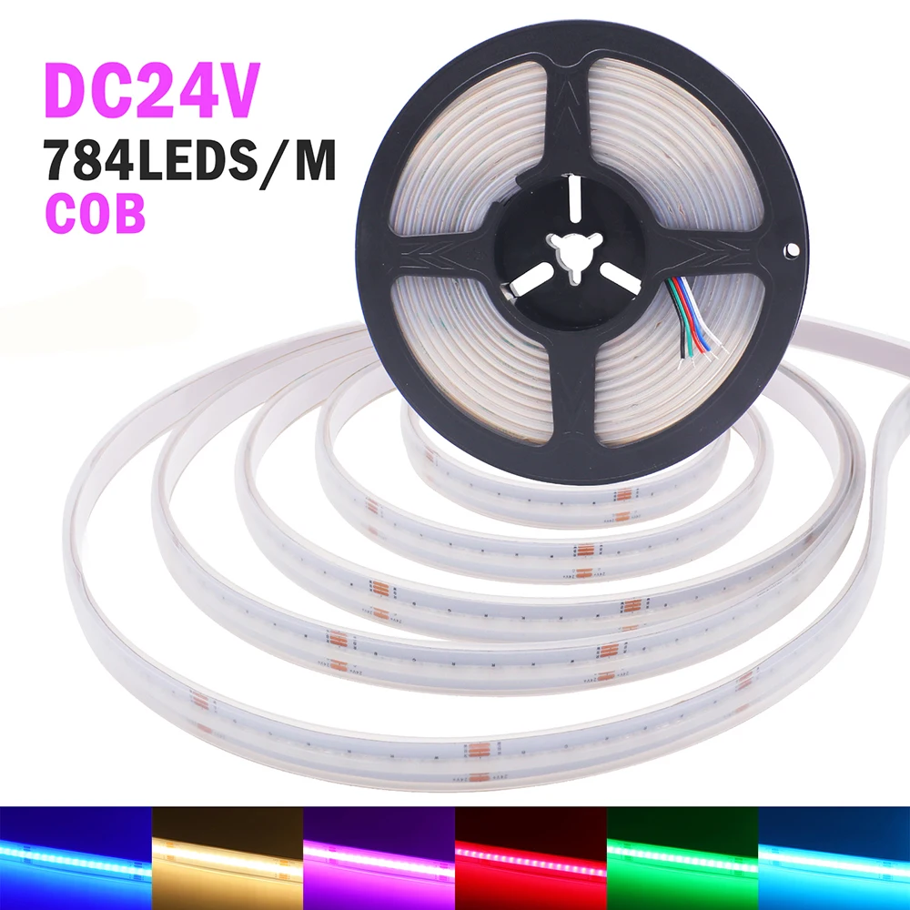 DC 24V RGBW RGBWW COB LED Strip Light 784LEDs/M RGB White High Density Diode Flexible Ribbon Room Decoration 0.5M 1M 2M 3M 4M 5M