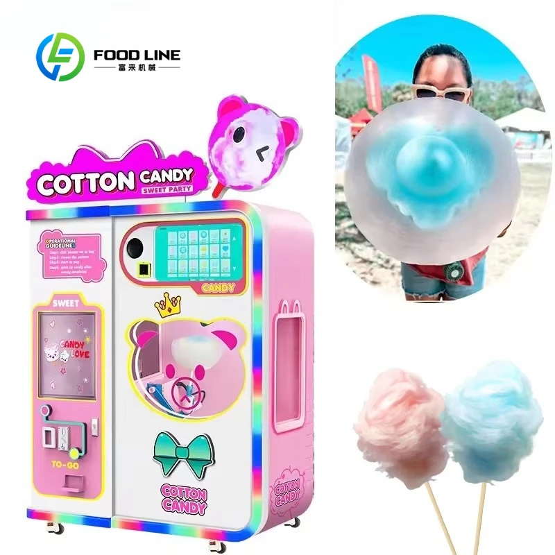 Customized Fully Automatic Cotton Candy Vending Machine With Reporting Function Urban Business Parks Office Complexes Hot Sale