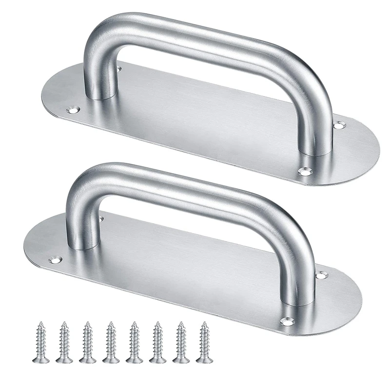 

2PCS Silver Door Pull Handle Aluminium Alloy Heavy Duty Pull Handles For Gate Cabinet Cupboard Barn Shed Door Handles