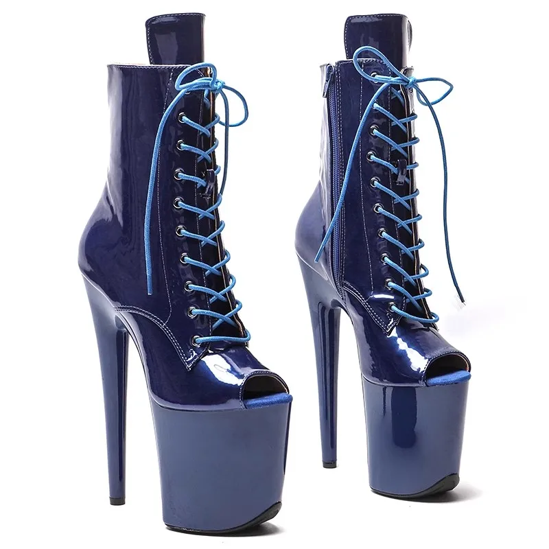 

New Fashion Women 20CM/8inches PU Upper Plating Platform Sexy High Heels Boots Pole Dance Shoes 082