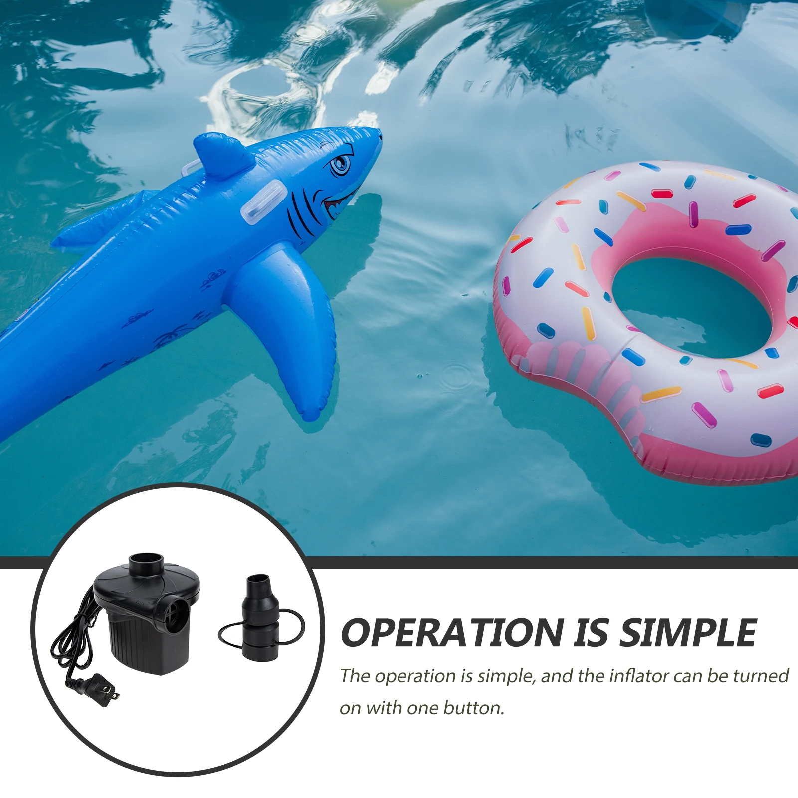 

1 set Air Pump Quick Inflate Swim Pool Toys Mattress Raft Floats Dual Use Sound Insulation