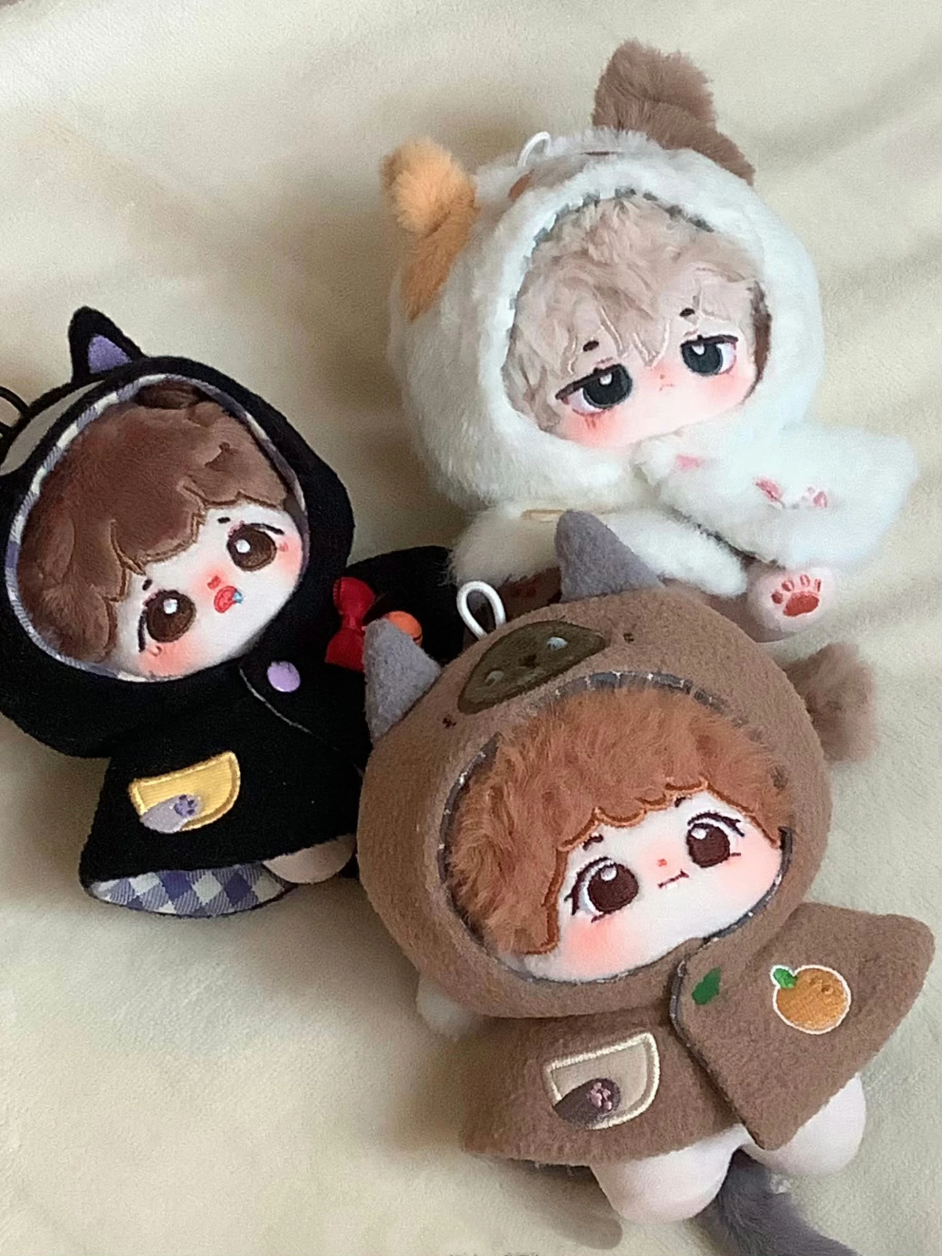 10cm Doll Clothes Cat Ears Tail Cloak Cute Animal Costume Suits Stuffed Plushies Plush Doll Accessories Anime Toy For Kids Gifts